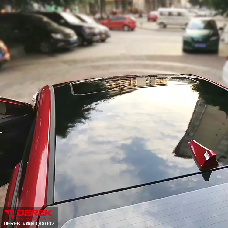 Black Car Sunroof Simulation Vinyl Film Roof Sticker Waterproof