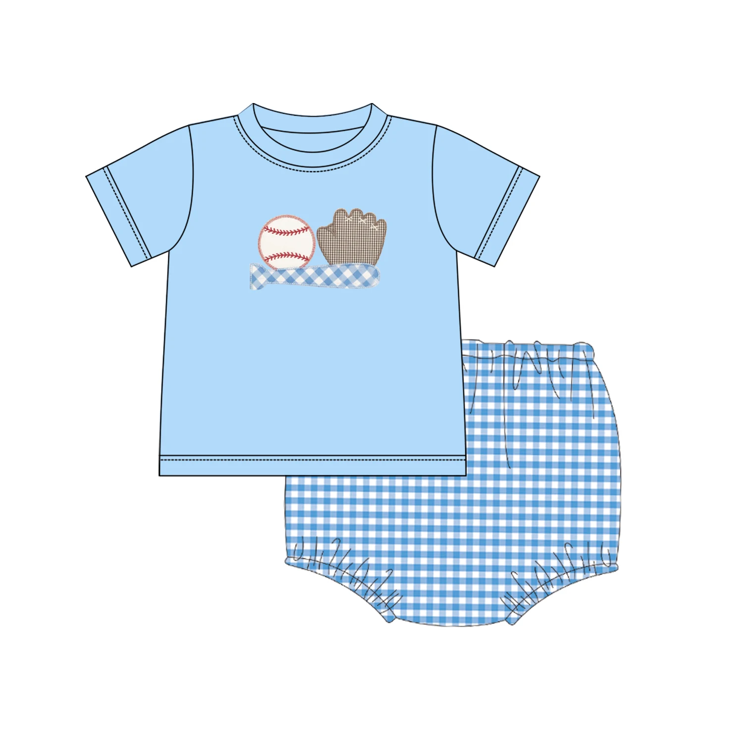 Manufacturer Custom Wholesale New Design Baseball Kids Clothes Boutique Toddler Boy Clothes