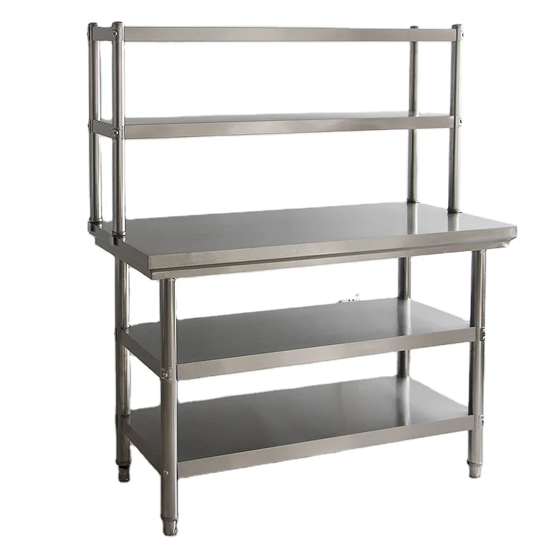 304 Laboratory stainless steel working table stainless steel work table with top shelf work table stainless steel