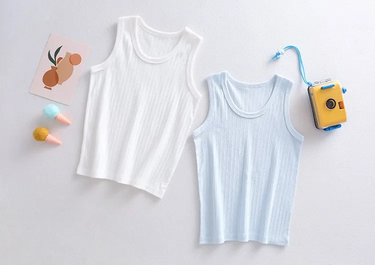 Летние детские летние майки из 100% хлопка без рукавов для маленьких девочек на бретелях-спагетти жилет на бретелях наряд 2 шт. в комплекте