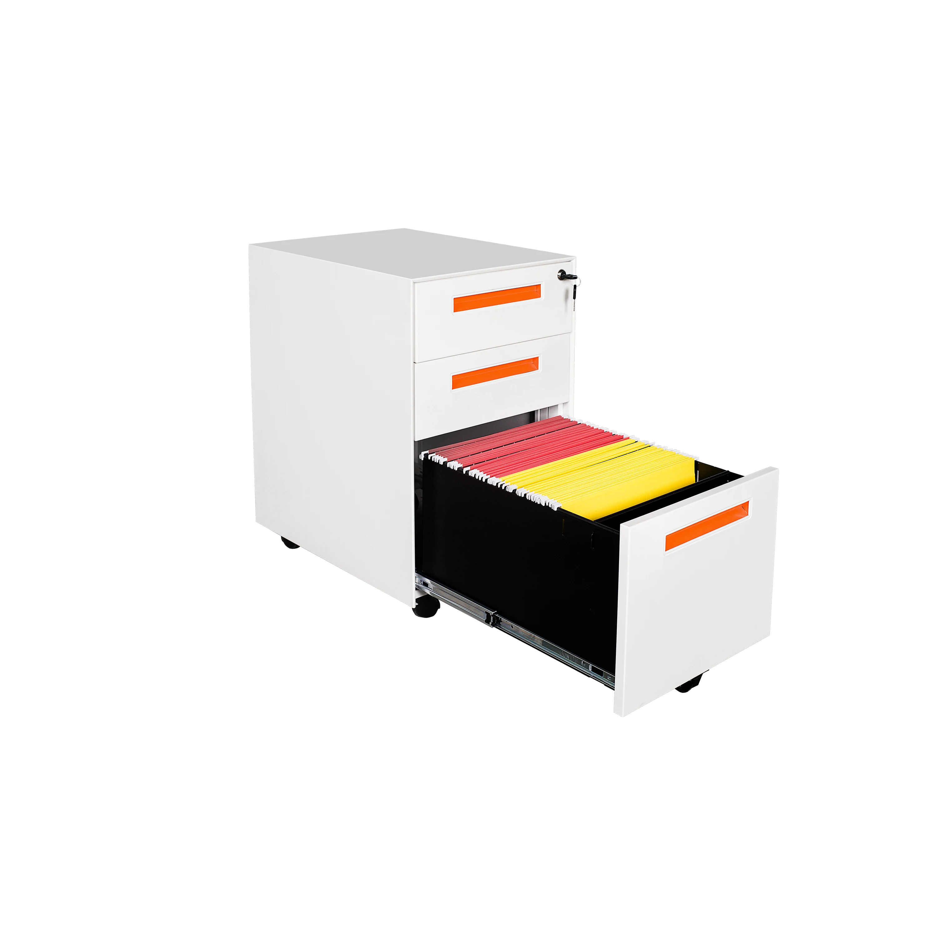 Wholesale Steel Mobile Drawer Filling Cabinet Movable Drawers Cabinet Metal Office 3 Drawer Storage Cabinet Mobile Pedestal