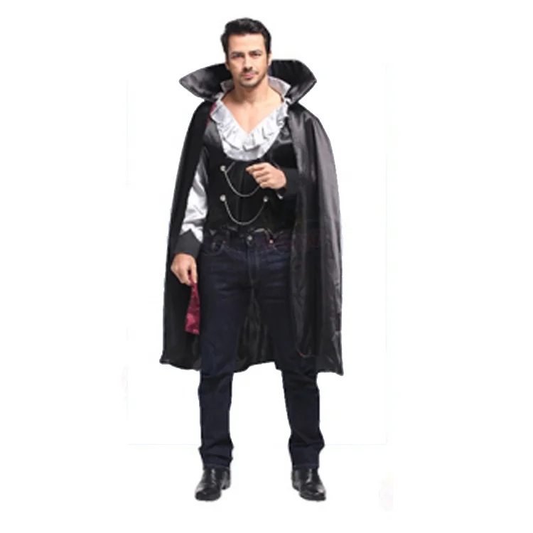 Halloween European Medieval Knight Church Prince Vampire Jacket Cloak Men Adults Cosplay Party Costume