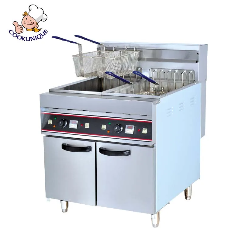 2-Tank2-Basket Gas Fryer with Cabinet / Gas Fryer / kitchen equipment