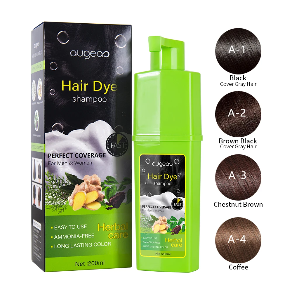 hair products Natural Organic Herbal Ammonia Free Hair color Shampoo Black Coloring Permanent hair dye shampoo