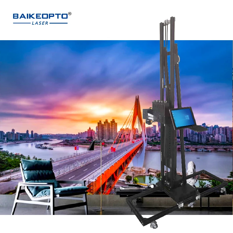 3D UV Vertical Black Track For Different Wall Surface Touch Screen Wall Painting Printer Machine