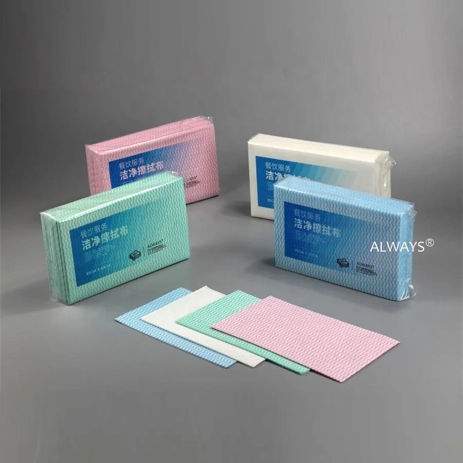 Reusable consumables spunlace wave foodservice cleaning work clothes disposable nonwoven dry wipes cleaning cloth