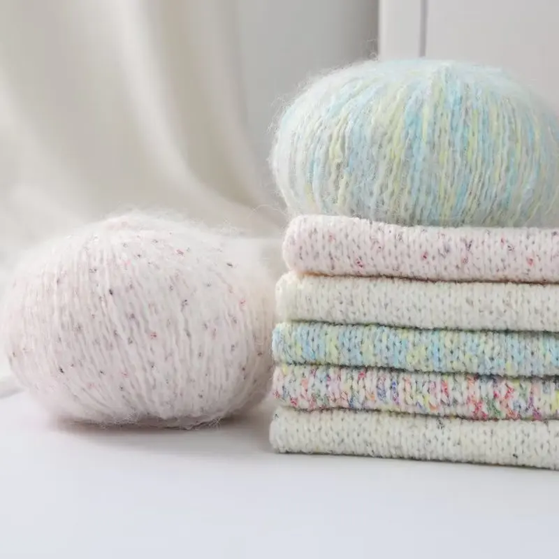 Wholesale Baby Soft Hand Knitting Mohair Blended Yarn Crochet Spun Yarn