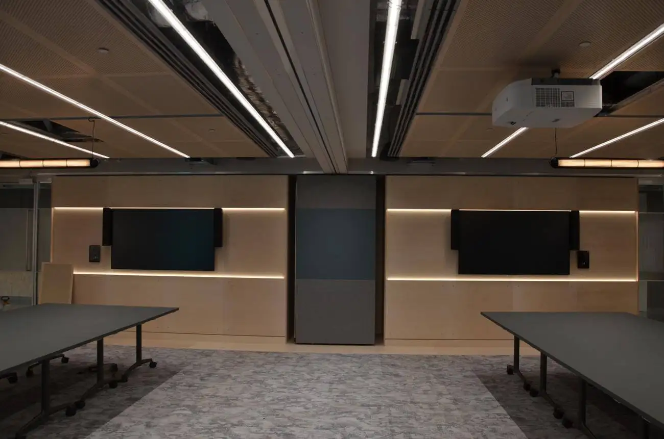 Меламиновые деревянные раздвижные стены, разделитель для комнаты, съемная Складная акустическая панель, движущаяся стена