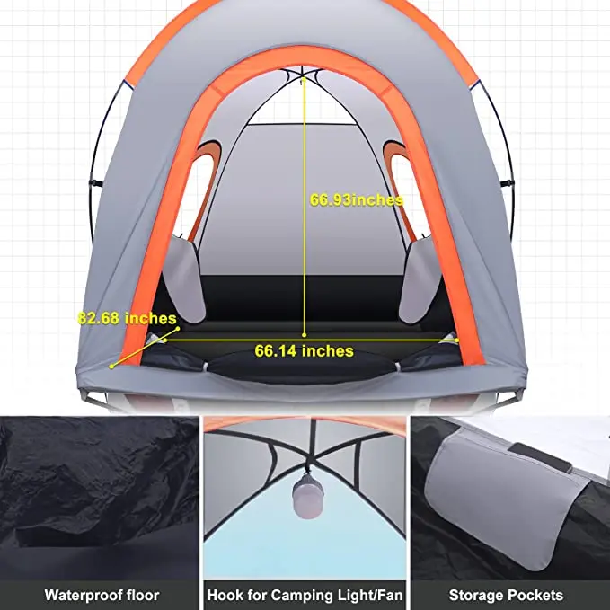 Portable 210d oxford cloth waterproof truck awning car rear tent Trailer pickup truck tent for outdoor camping