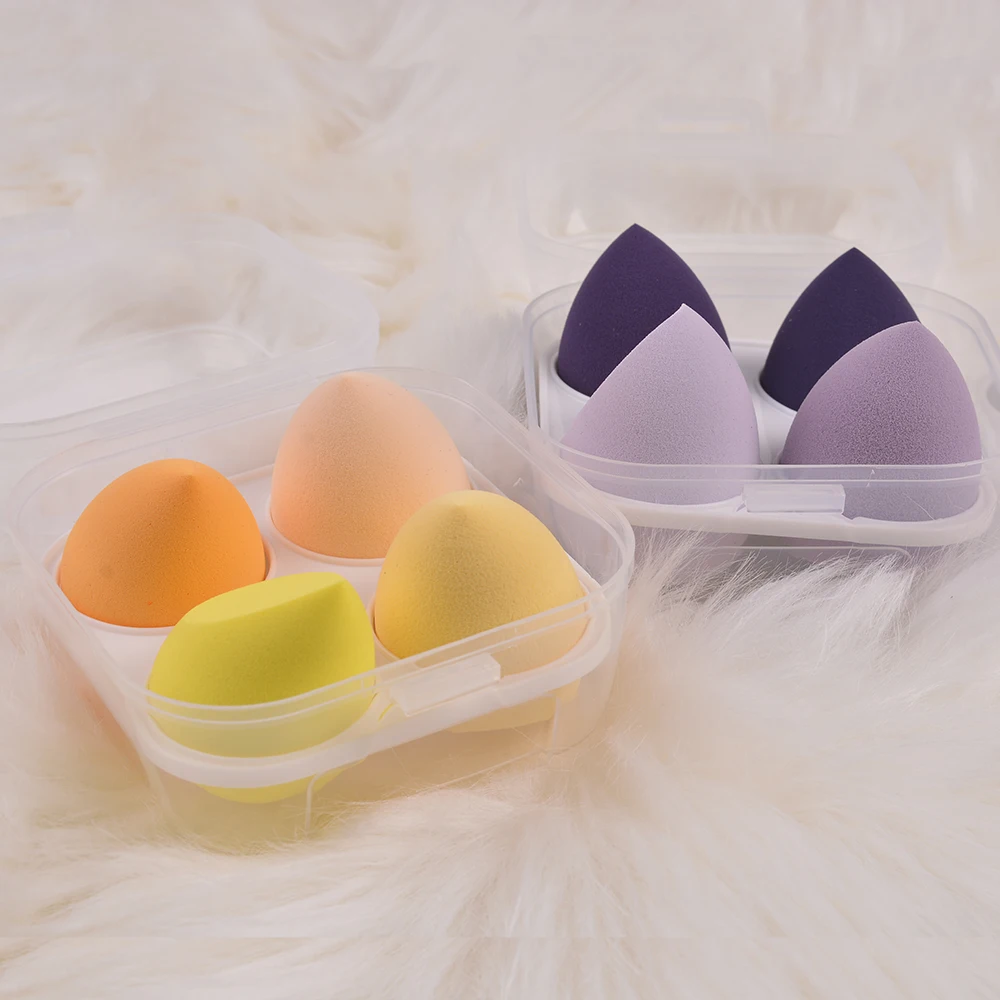 Wholesale Factory Cheap Price Egg Shape Plastic Box Makeup Sponge Super Soft Beauty Cosmetic Blender