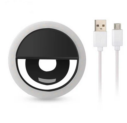 For iphone Supplementary Lighting Selfie Enhancing Fill Light with Rovtop USB charge LED Selfie Ring Light
