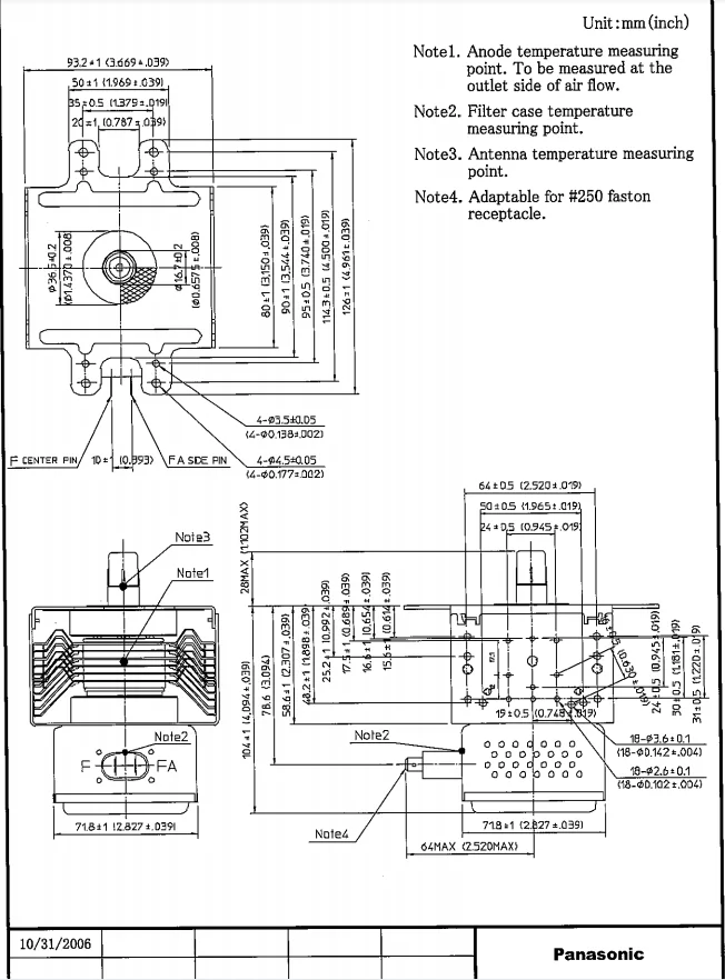 2m261- M32 frequency magnetron microwave oven heating tube heating tube