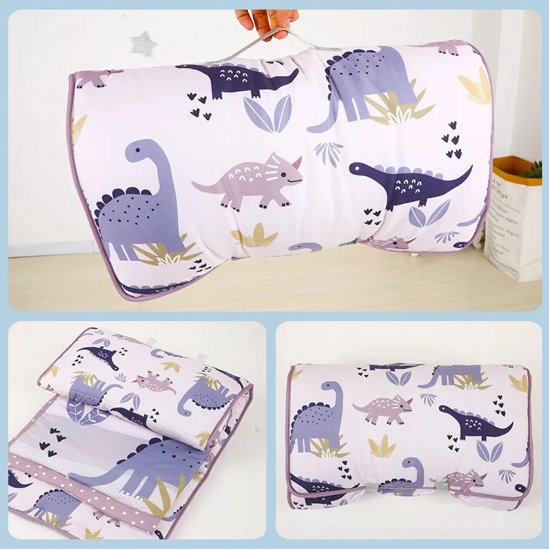 Children Travel Soft Bed  Preschool Kids Daycare Sleeping Bags Baby Nap Mat with Blanket Removable Pillow
