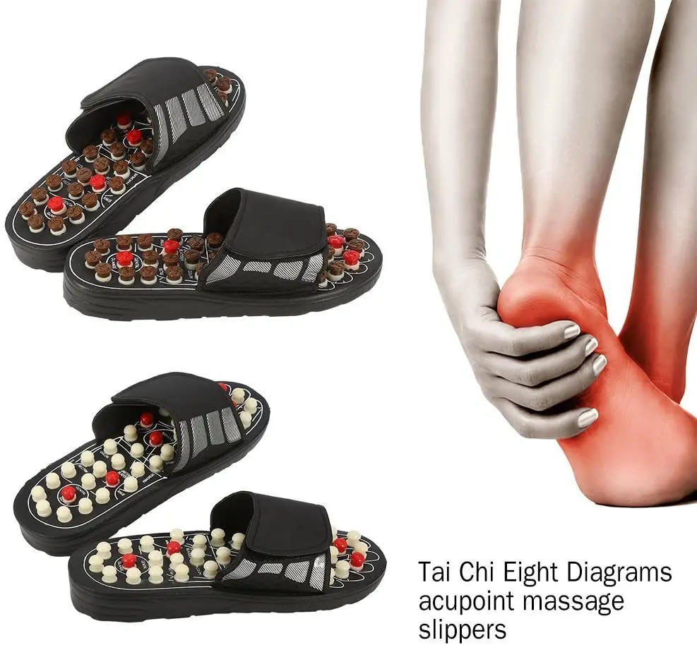 Acupoint Rotating Foot Massage Shoes Slippers Sandal Feet Reflexology Acupressure Acupuncture Therapy Medical