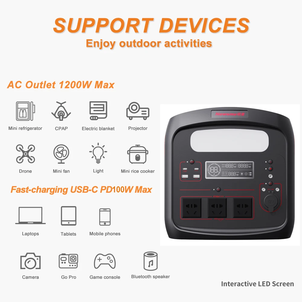 2022 OEM ODM Power station 800Wh 1000Wh PD100W portable solar generator for camping,travel ,outdoor