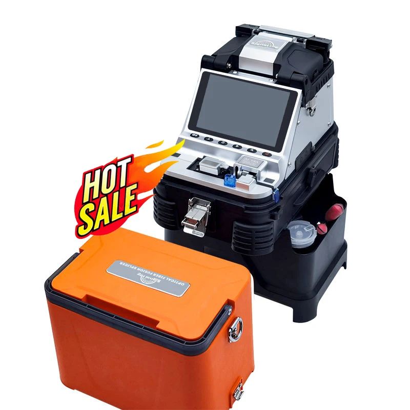 Latest Fiber Optic Fusion Splicer AI-10A Six Motors Core Alignment ARC Fusing Splicing Machine Fiber Optic Fusion Splicer