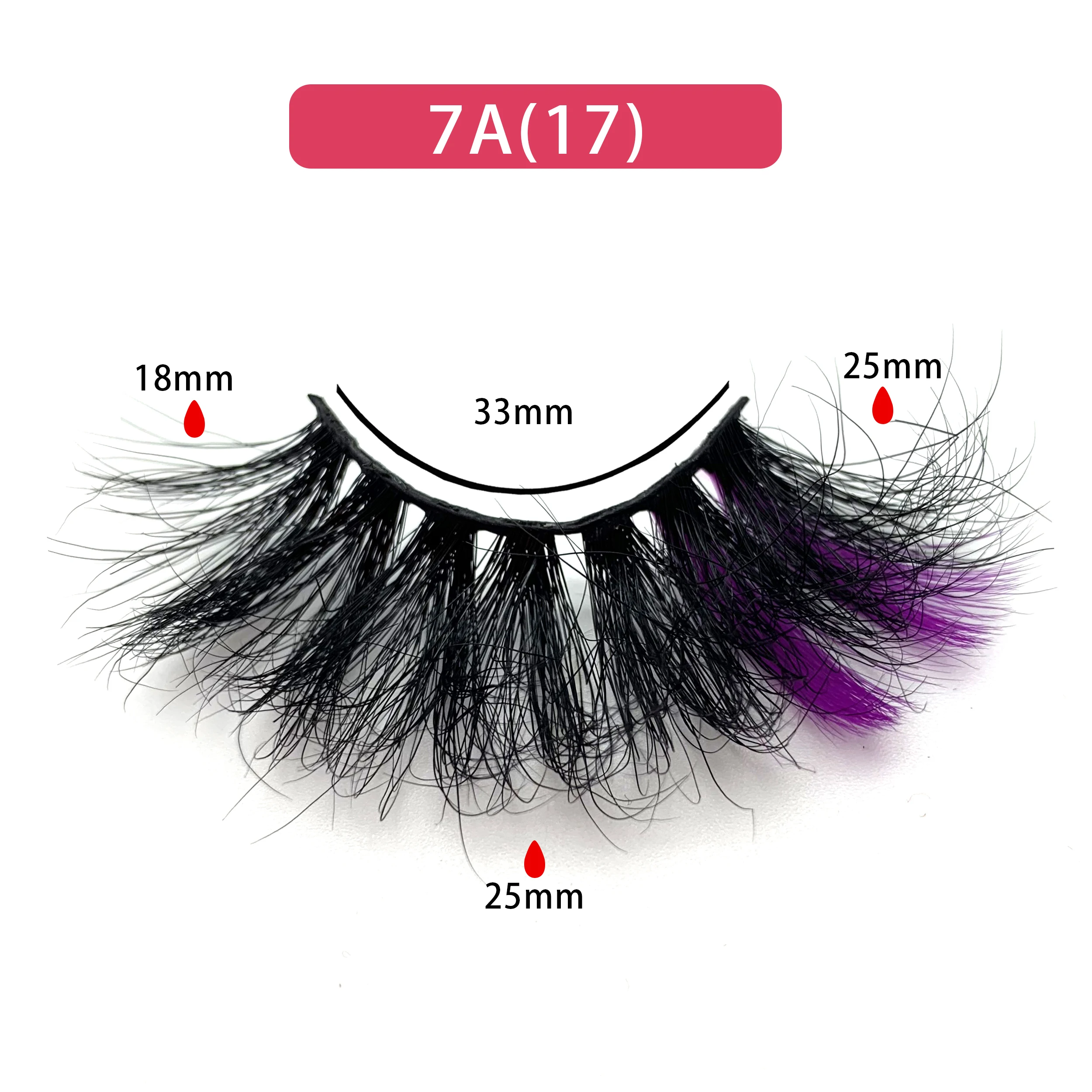 Wispy Colored full strip real mink Lashes 25MM 3D Color fluffy russian False Eye Lashes Colorful Eyelashes