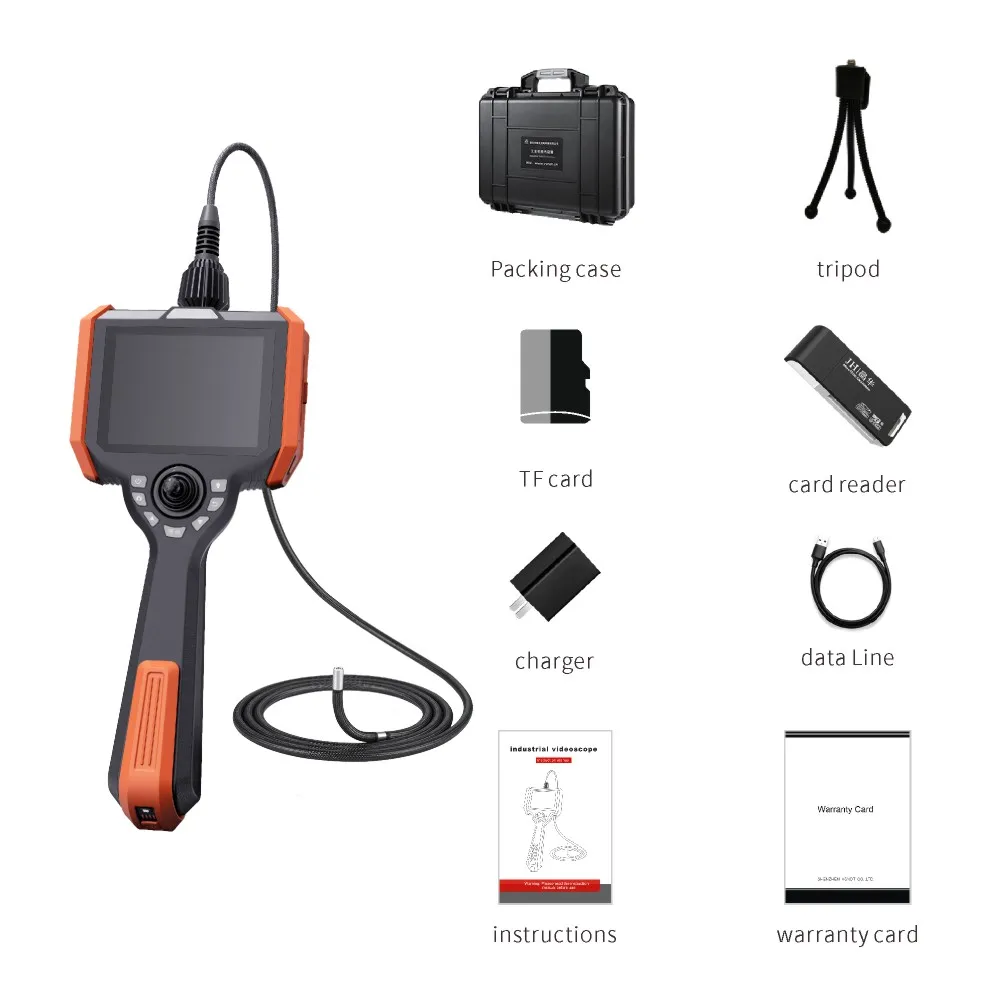 360 rotation 4-way HD Industrial endoscope ,3.9mm 3.0m IP67 waterproof borescope camera,sewer endoscopic camera with LED light
