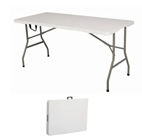 5ft Outdoor Portable Fold In Half Table Wedding Banquet Plastic Table