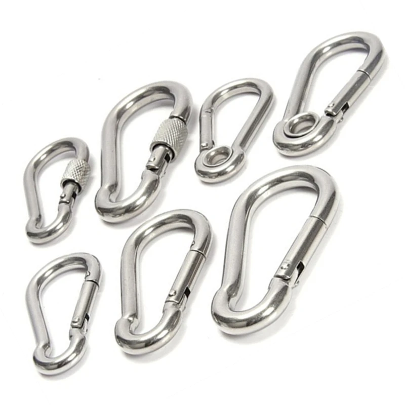 HXY Custom M3 Gourd Shape No MOQ Portable Outdoor Stainless Steel Carabiner Snap Hook For Hiking, Holding, Bag, Fishing, Camping