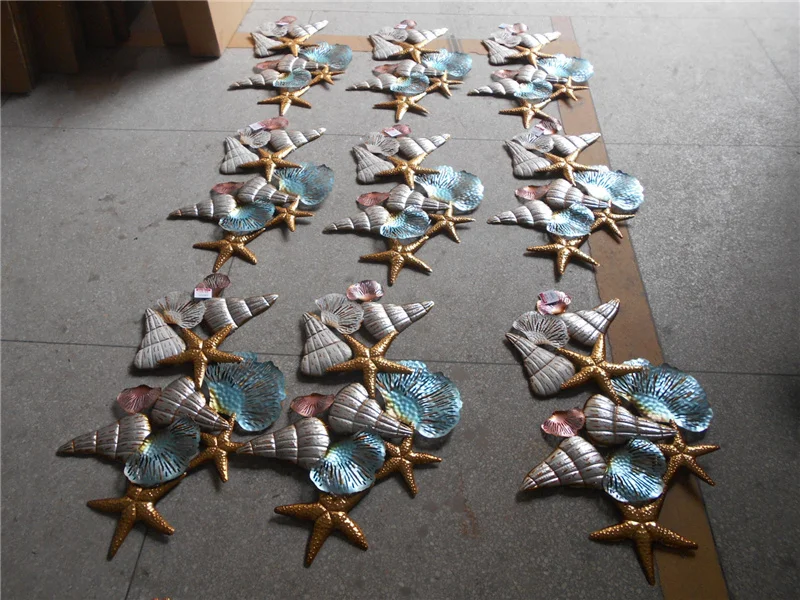 FUHUA Metal Decorative craft sea snail  and Star Wall Decor Wall art for Home