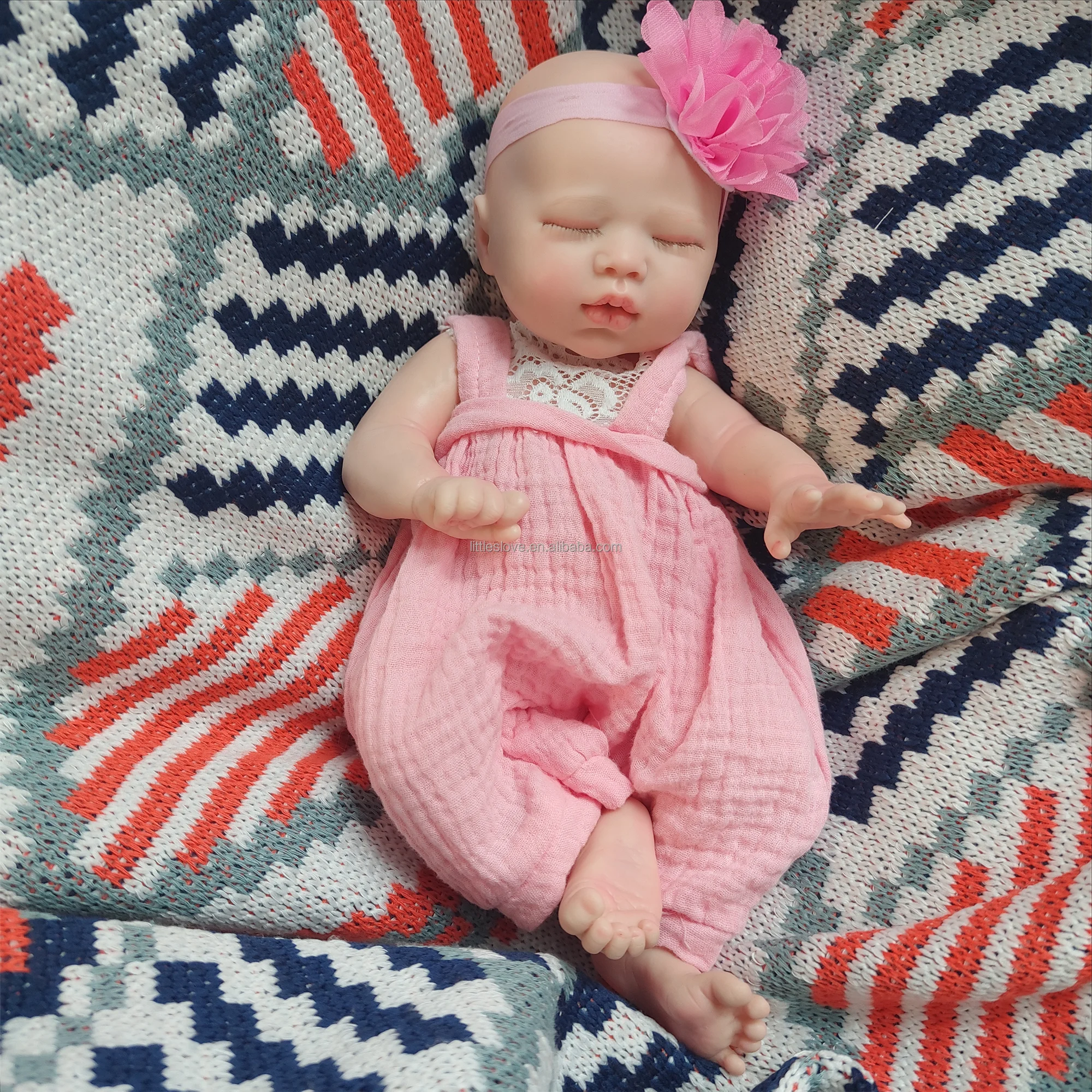 Wholesale 13inch Full Solid Silicone  Reborn Dolls Realistic Alive Reborn Baby Silicone Reborn Doll Realistic