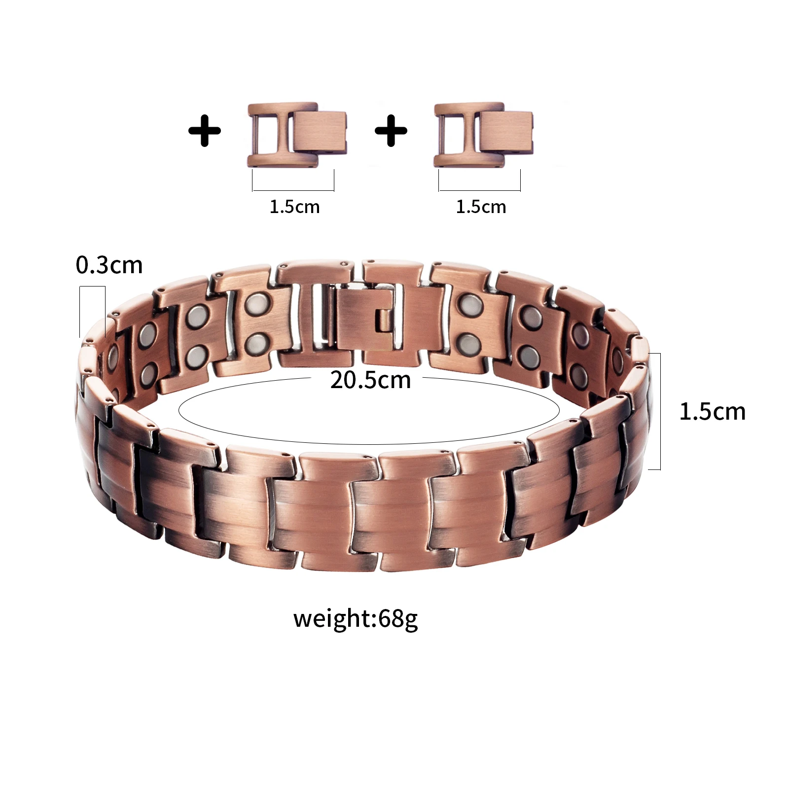 Energinox Wholesale Arthritis Men Health Magnet Energy Power Bio Magnetic Therapy Pure Copper Bracelet Jewelry