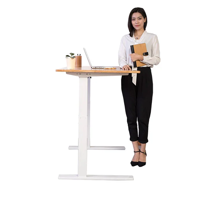 Height adjustable bamboo office table solid  standing bamboo desk top factory