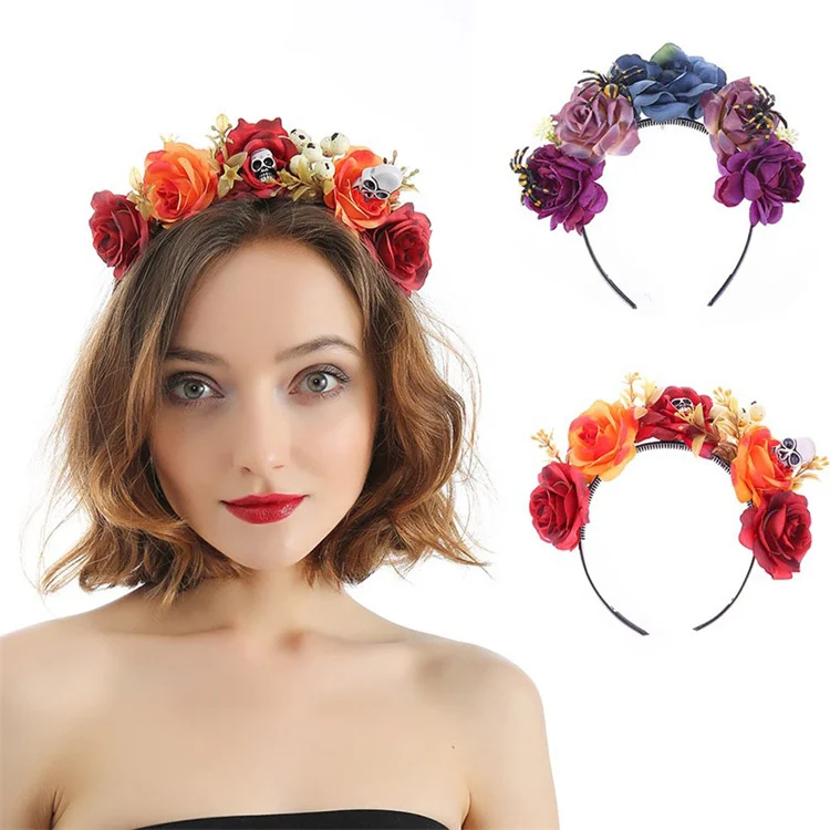 Hot Women Flower Hair Headdress Halloween Party Ladies Flower Headbands
