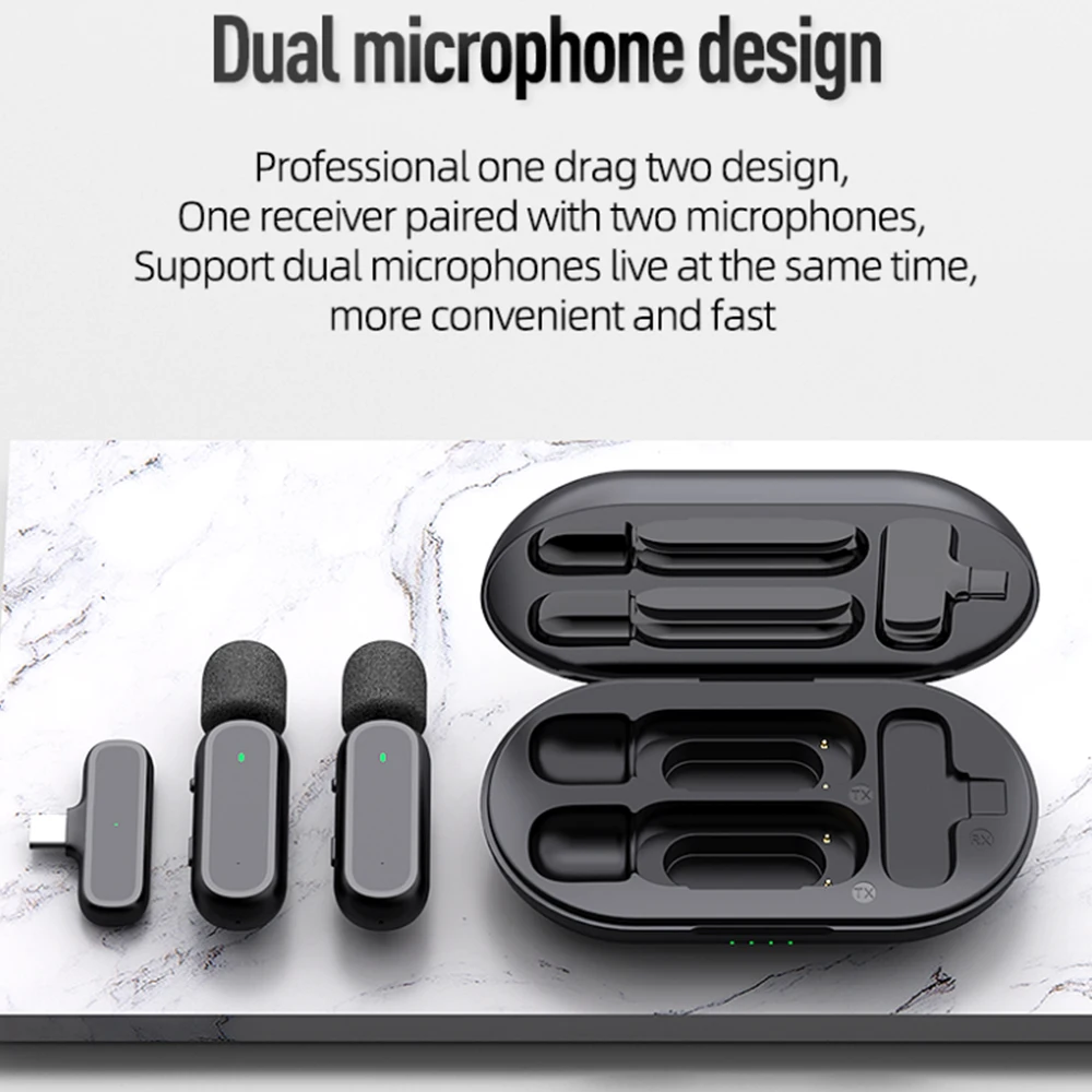 Беспроводной петличный микрофон для iPhone комплект из 2 предметов с функцией Plug-Play записи видео и прямых