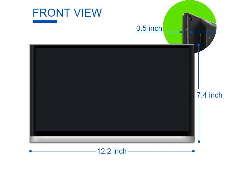 12.5 Inch Back Seat Car Monitor Android 12 SD IPS Removable Headrest Monitor with WIFI