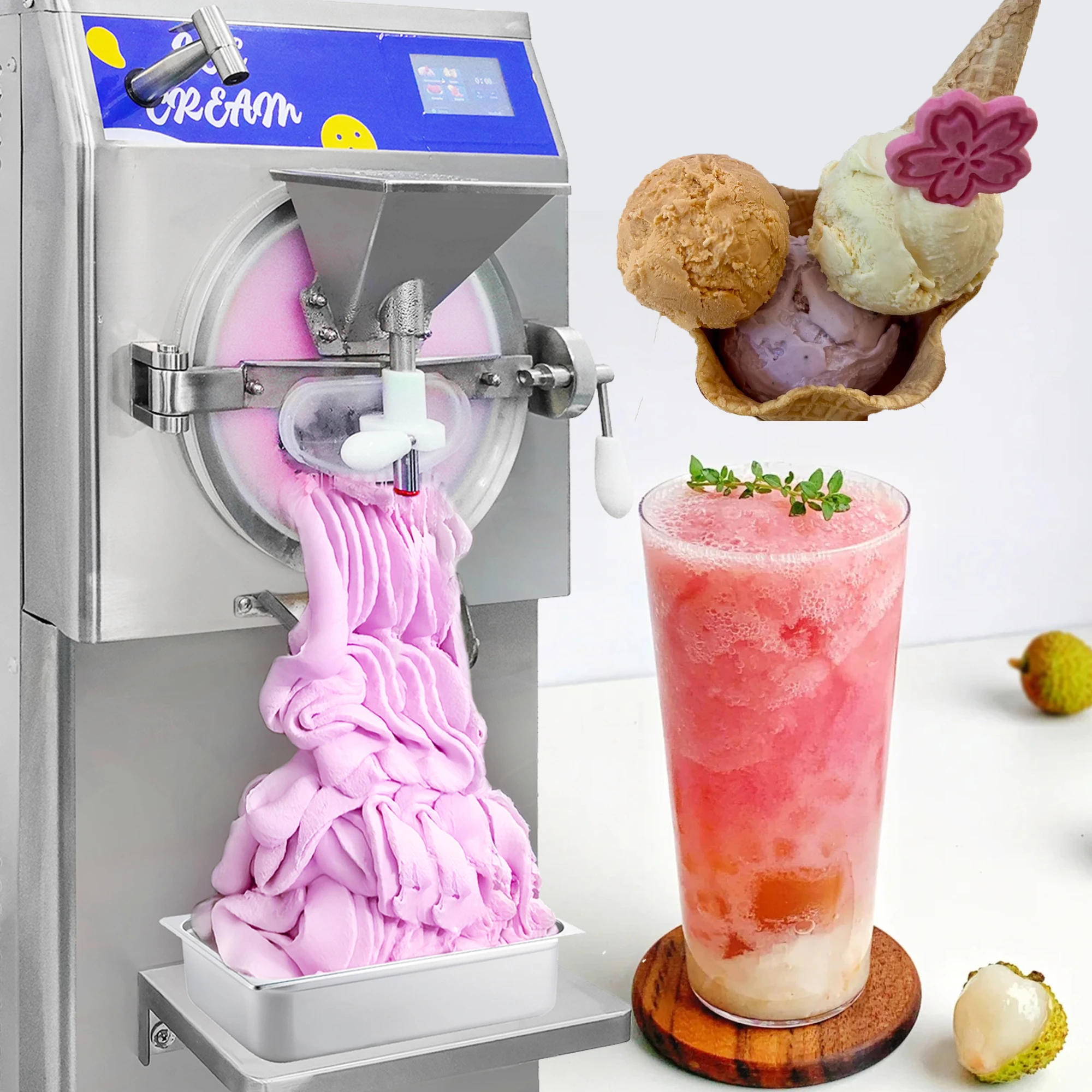 5 Mode 48L/H Commercial ice Cream Machine/Maquina de helado duro Batch Freezer Gelato/talian ice Maker