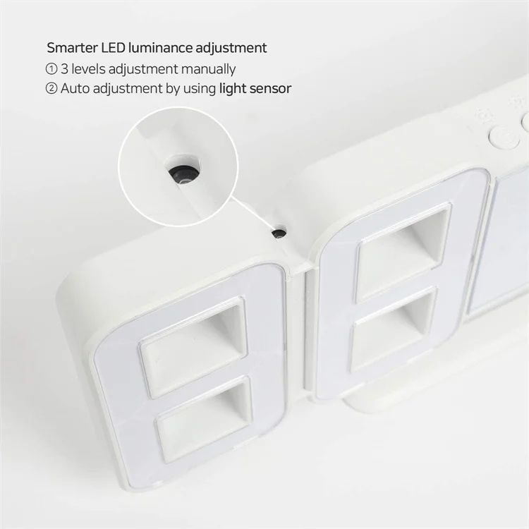 Amazon Electronic Hot Sale   3d Led Wall  Digital Clock Plastic with 3 Brightness  Adjustable