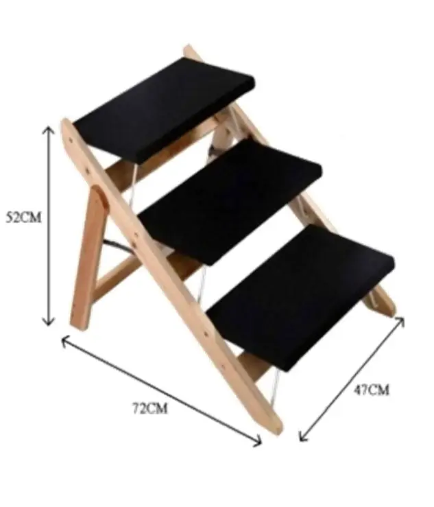 High Quality Portable Light Weight Foldable Dog Stairs,Folding Wooden Pet Dog Ramp For Car