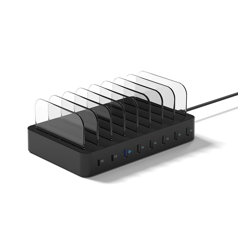 ETL cerfiled 2 Port PD 18w fast mobile phone charger 8 Port USB charging station