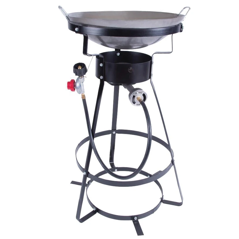 Stainless Steel Set with Propane Burner Stove Large Mexican Style UFO Type Cooker Outdoor Frying pan Great for Backyard