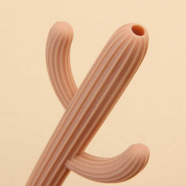 BPA Free Baby Teething Toy Silicone Teethers for Babies and Infants Cactus Straw Teether