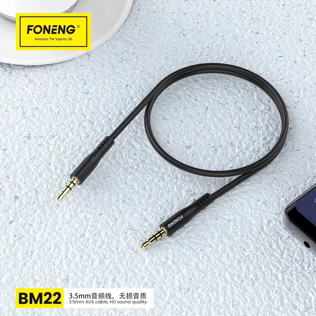 BM22 3.5mm AUX Audio cable 3ft Audio Cable for Car Mobile Speaker Wide Audio Compatible Cable