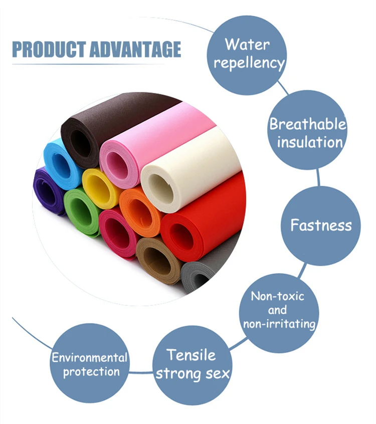 Custom 100% polyester fabric spunbond non-woven fabric degradable breathable bag clothing lining PP non-woven fabric