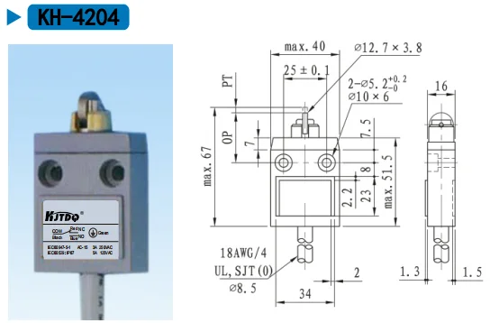 KH-4204 Schmersal Омран IP67 5A 250VAC двухконтурный Roller Lever путешествия концевой выключатель