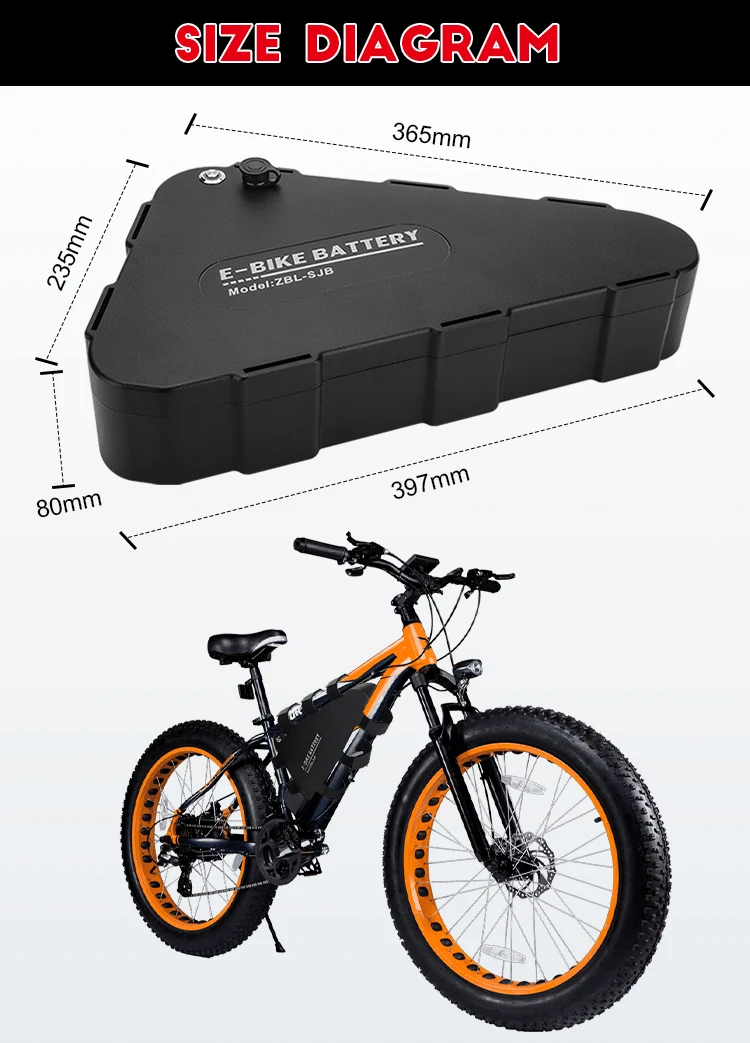
Triangle 48volt 20ah battery pack 1000w ion lithium battery electric bicycle 
