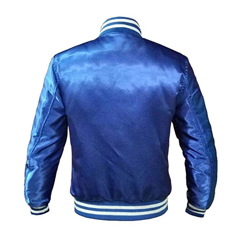  Изготовленная на заказ Куртка varsity из 100% полиэстера оптовая продажа атласных бейсбольных