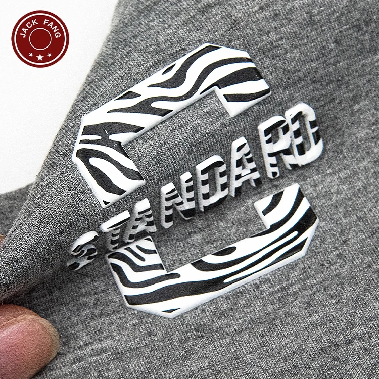 Custom Printed 3D Logo Tshirt Heat Press Printing  Transfer Garment Vinyl Sticker Printed Label Heat Transfer Garment Labels