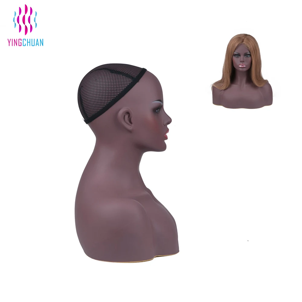 PVC female wig display mannequin