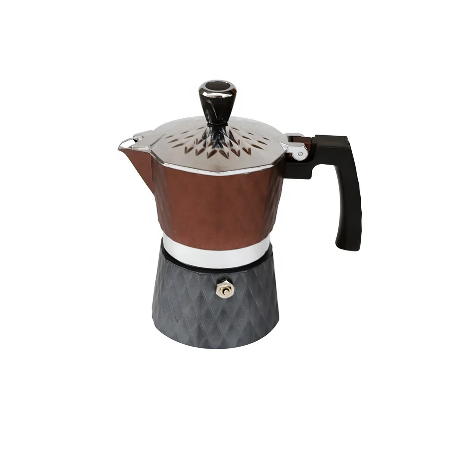 2 Cup Tazze Random Mix Design Stainless Steel Moka Pot Italian Style Stove Top Espresso Coffee Maker