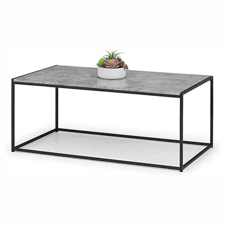  Vintage Industrial Wood Top Coffe Table Basse Metal Frame Cement Coffee For Living Room Home