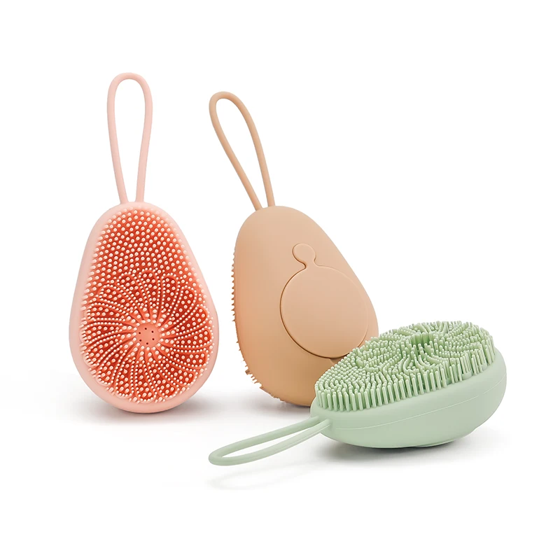 Double Sided Exfoliating Exfoliator Back Skin Massager Skin Cleaning Shower Silicone Shampoo Spa Body Brushing Set Bath Brush