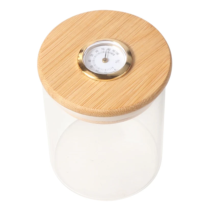Glass Jar Storage Tank Sealed Wooden Lid With Cover High Quality Humidor Moisturize Smoking Tobacco Customize Logo