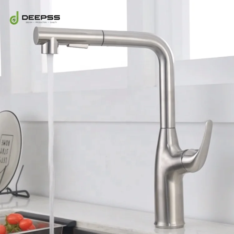 Deepss New Single Handle Above Counter 304 Stainless Steel Brush Nickle Kitchen Tap