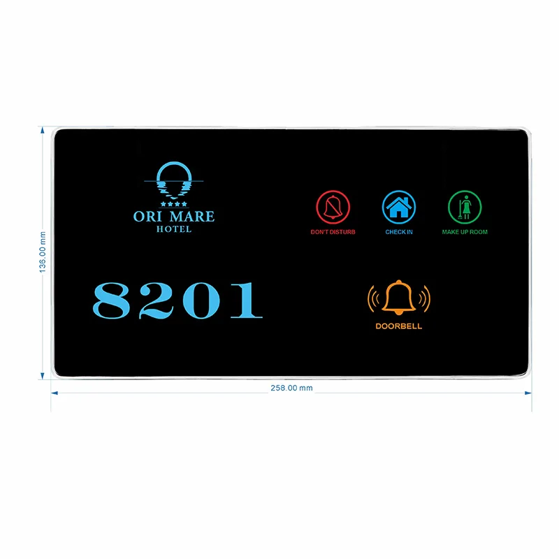 230Mm  Smart Touch Panel LED  Hotel Door Plate Apartment  House Number Switch